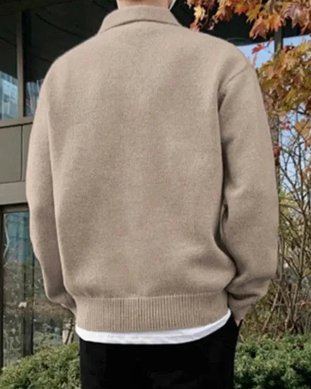 Pull en laine à demi-zip avec bouton